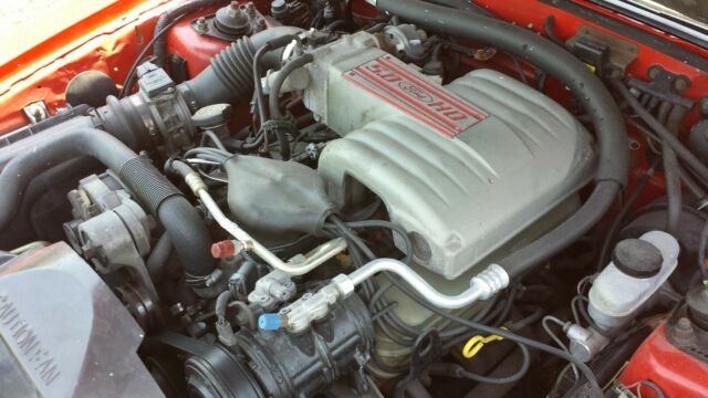 1992 Red Ford Mustang Convertible