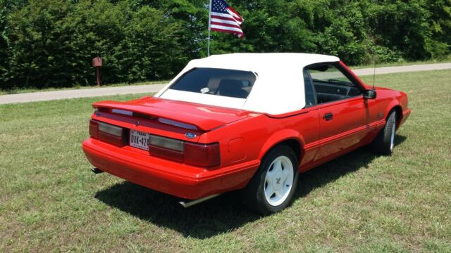 1992 Red Ford Mustang Convertible