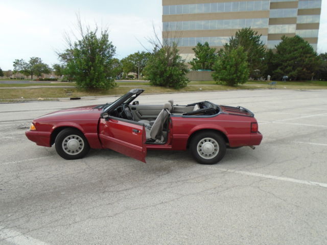1992 Red Ford Mustang Convertible