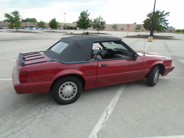 1992 Red Ford Mustang Convertible