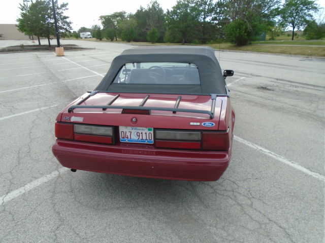 1992 Red Ford Mustang Convertible