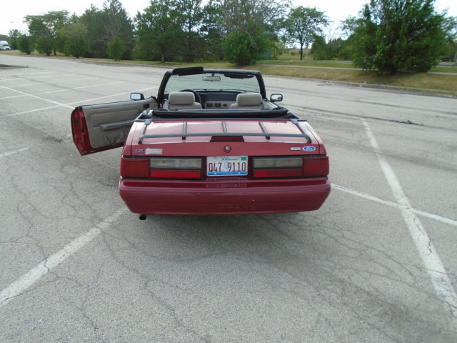 1992 Red Ford Mustang Convertible