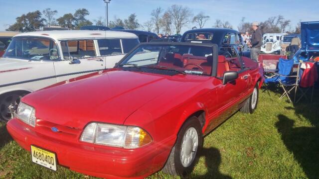 1992 Red Ford Mustang Convertible