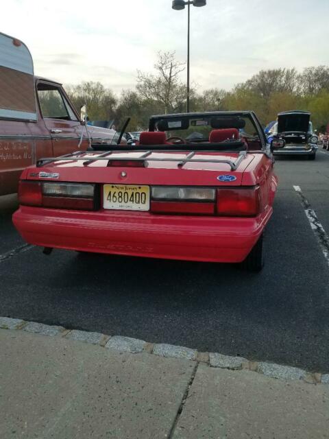 1992 Red Ford Mustang Convertible