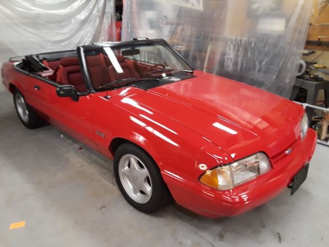 1992 Red Ford Mustang Convertible