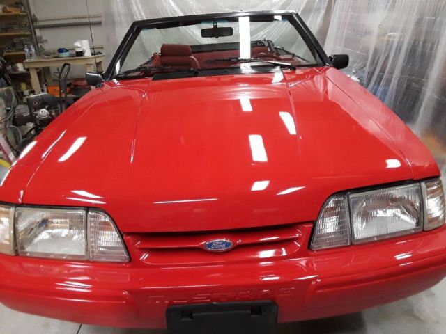 1992 Red Ford Mustang Convertible