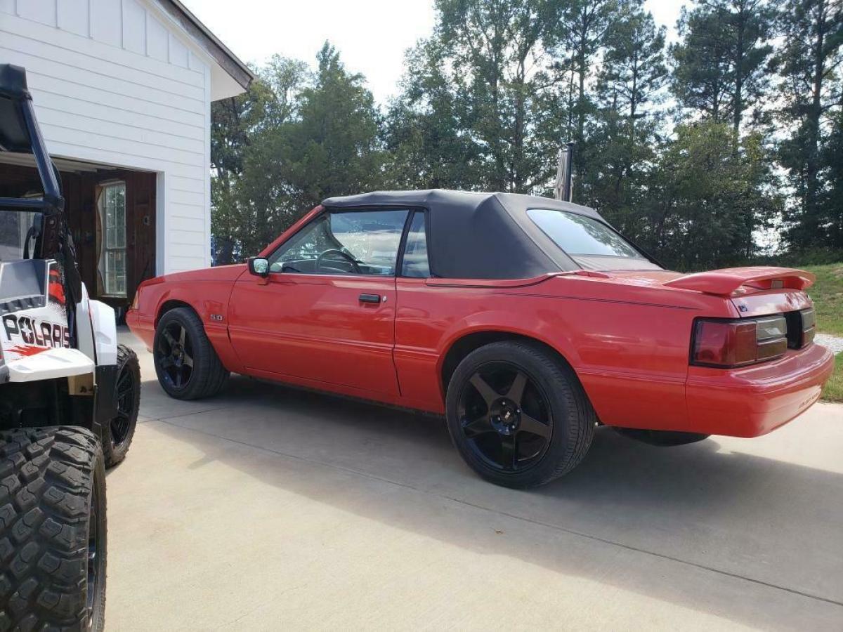 1992 Red Ford Mustang Convertible