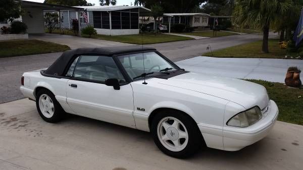 1992 White Ford Mustang Convertible