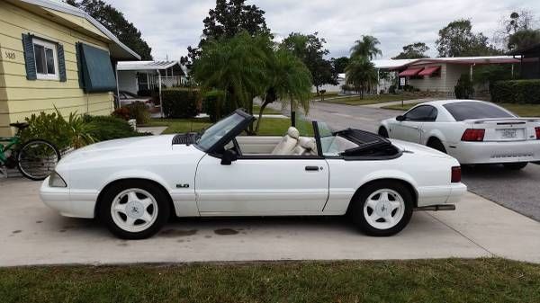 1992 White Ford Mustang Convertible