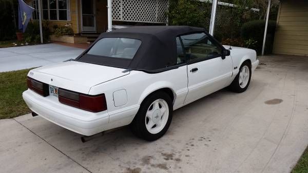 1992 White Ford Mustang Convertible