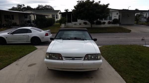 1992 White Ford Mustang Convertible