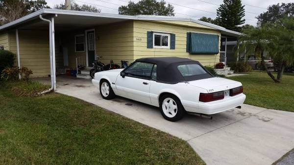 1992 White Ford Mustang Convertible