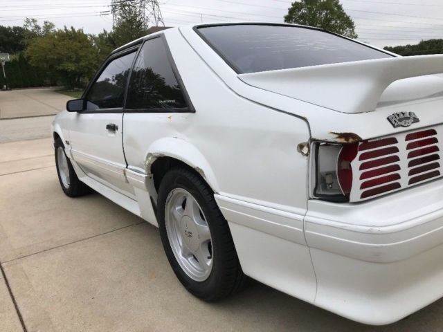 1992 White Ford Mustang Hatchback