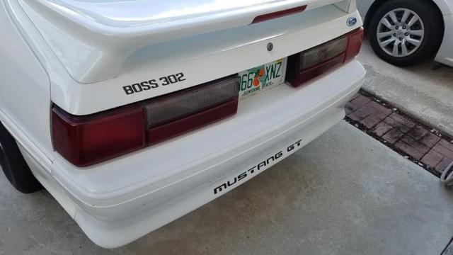 1992 White Ford Mustang Hatchback