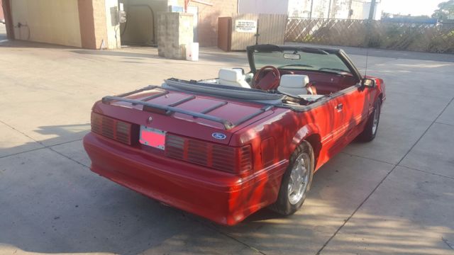 1992 Red Ford Mustang Convertible