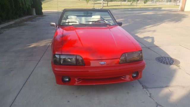 1992 Red Ford Mustang Convertible