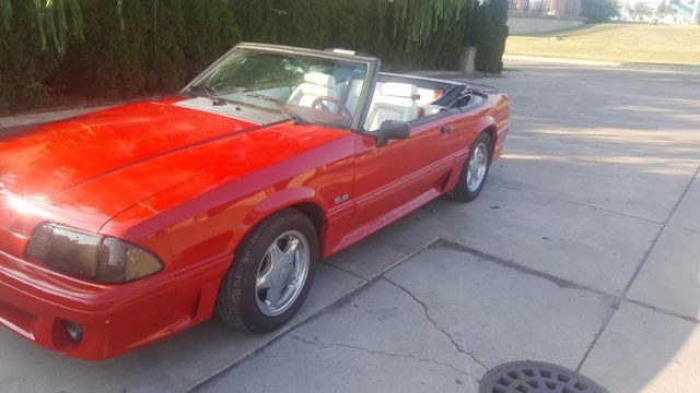 1992 Red Ford Mustang Convertible