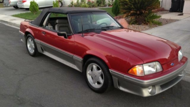 1992 Red Ford Mustang Convertible