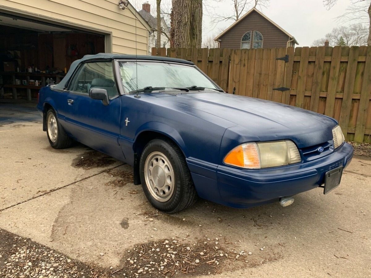 1992 Blue Ford Mustang Convertible