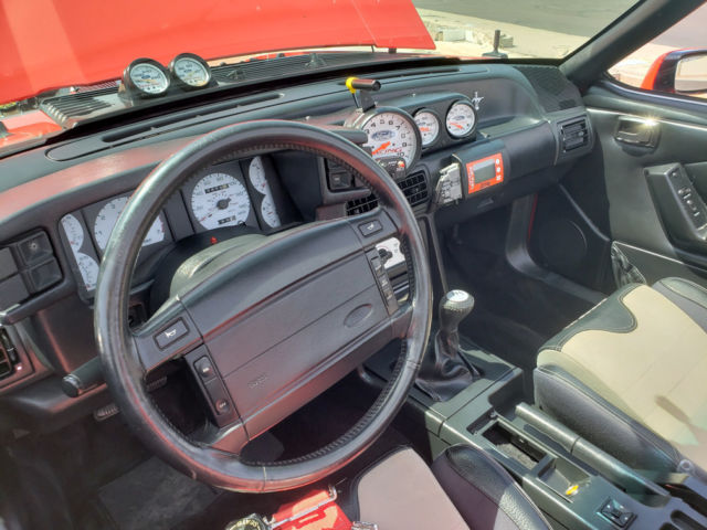 1992 Red Ford Mustang Convertible