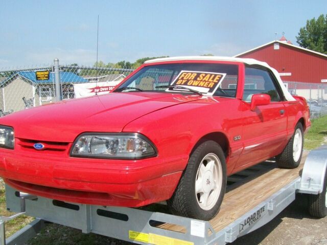 1992 Red Ford Mustang Convertible