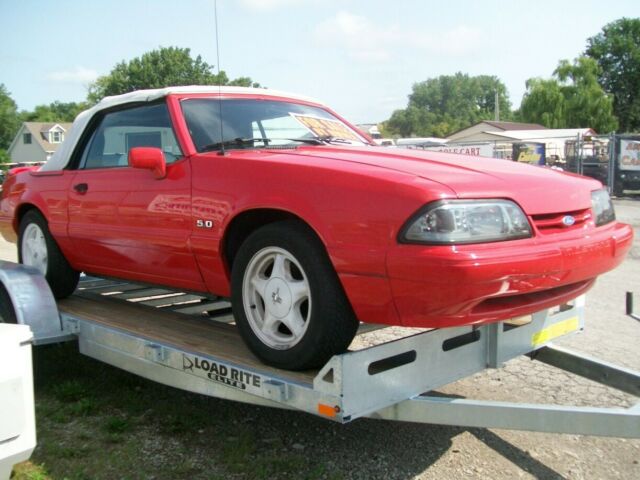 1992 Red Ford Mustang Convertible