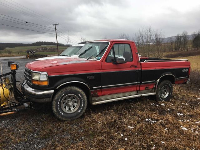1992 Red Ford F-150 Standard Cab Pickup