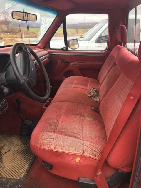 1992 Red Ford F-150 Standard Cab Pickup