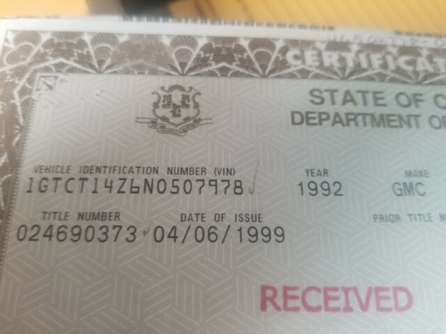 1992 Blue GMC Sonoma Standard Cab Pickup