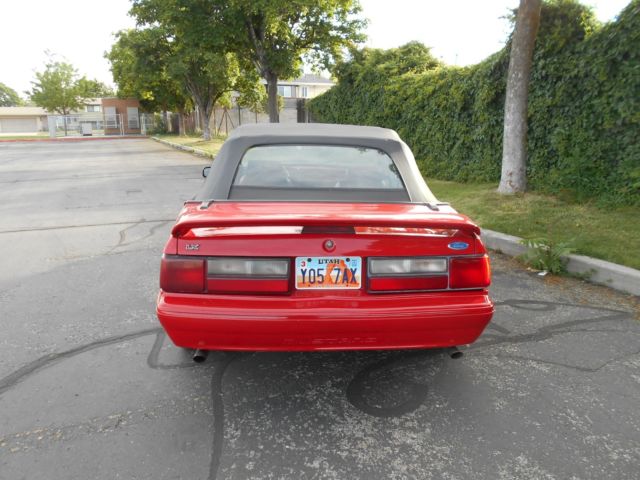 1992 Red Ford Mustang Convertible