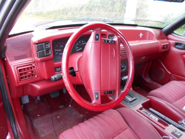 1992 Red Ford Mustang Convertible