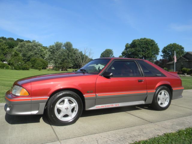 1992 Wild Strawberry Ford Mustang Hatchback