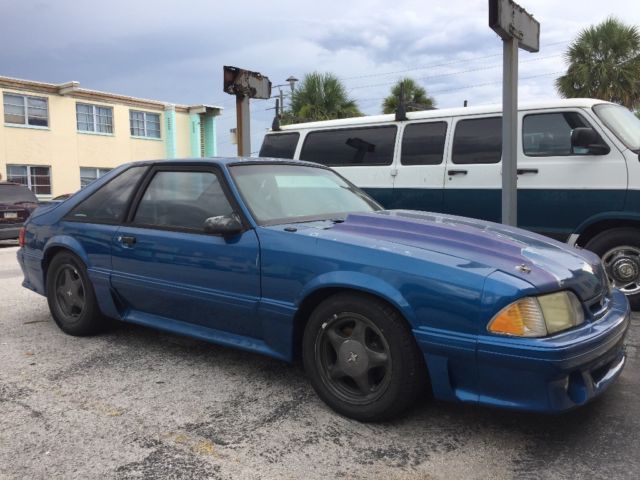 1992 Blue Ford Mustang Hatchback