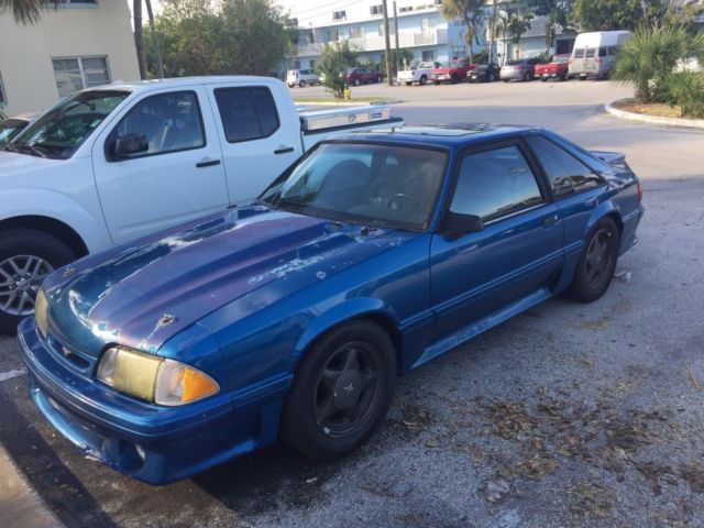 1992 Blue Ford Mustang Hatchback