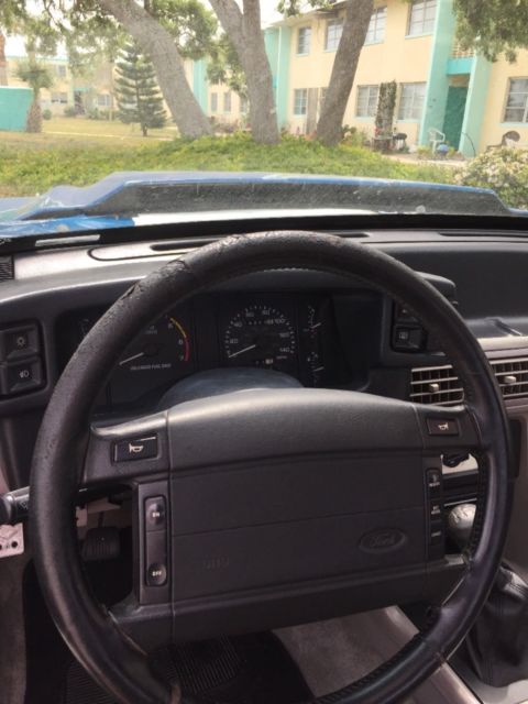 1992 Blue Ford Mustang Hatchback