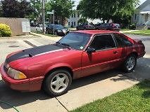 1992 Red Ford Mustang Hatchback