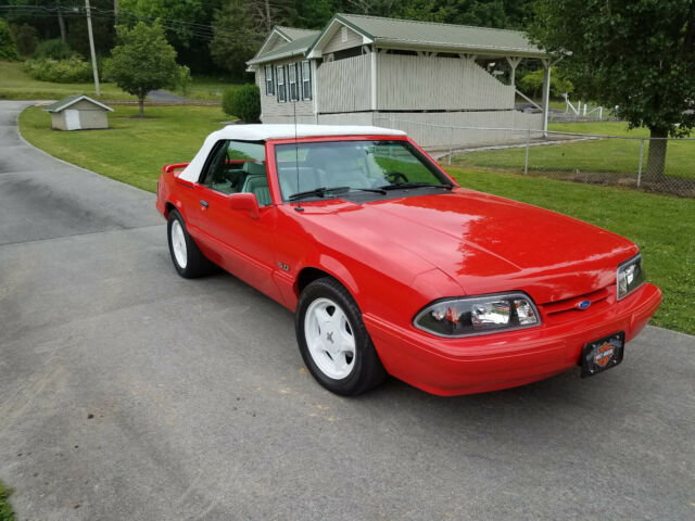 1992 Red Ford Mustang Convertible