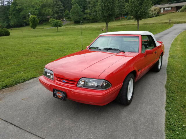 1992 Red Ford Mustang Convertible