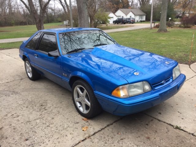 1992 Blue Ford Mustang Hatchback