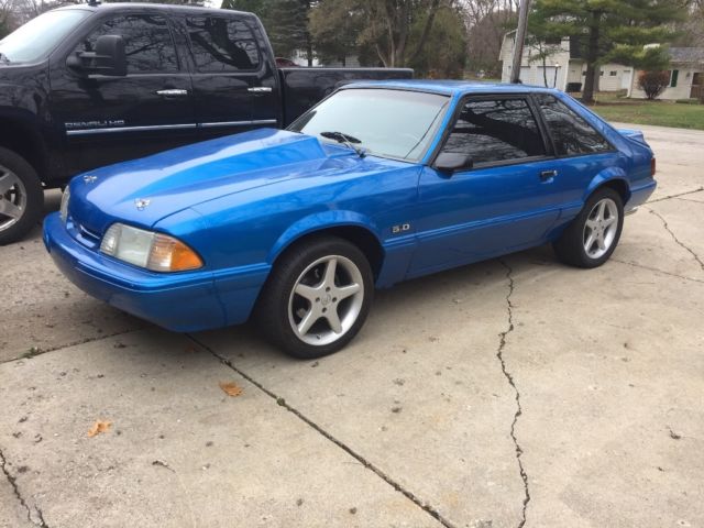 1992 Blue Ford Mustang Hatchback