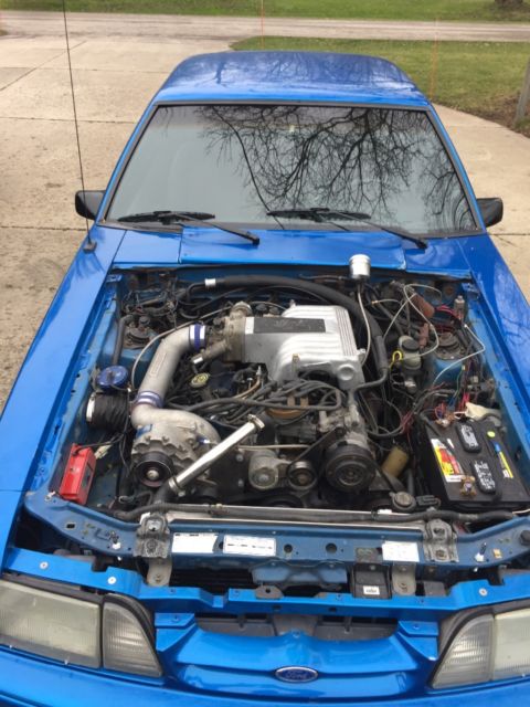1992 Blue Ford Mustang Hatchback