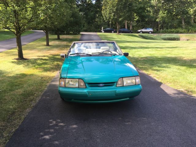 1992 Teal Ford Mustang Convertible