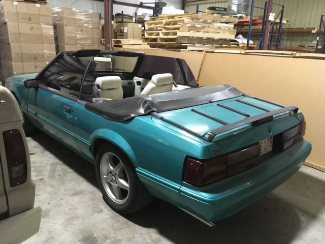 1992 Teal Ford Mustang Convertible