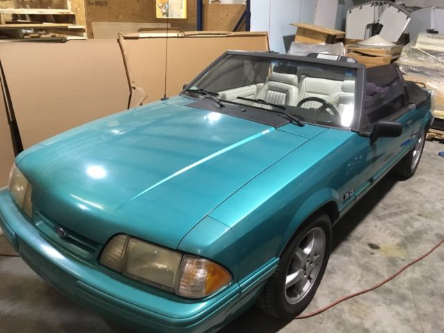 1992 Teal Ford Mustang Convertible