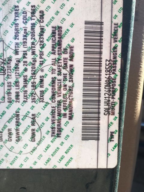 1992 Green Land Rover Range Rover SUV