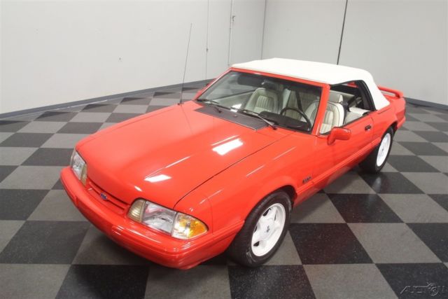 1992 Red Ford Mustang Convertible