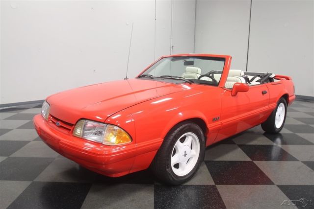 1992 Red Ford Mustang Convertible