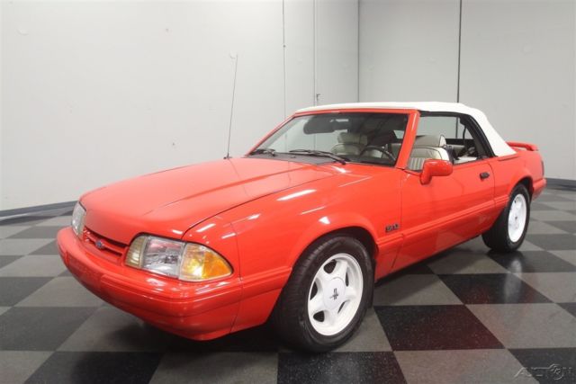1992 Red Ford Mustang Convertible