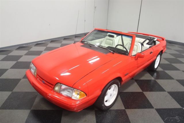 1992 Red Ford Mustang Convertible