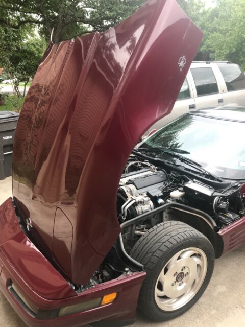 1993 Maroon Chevrolet Corvette Convertible